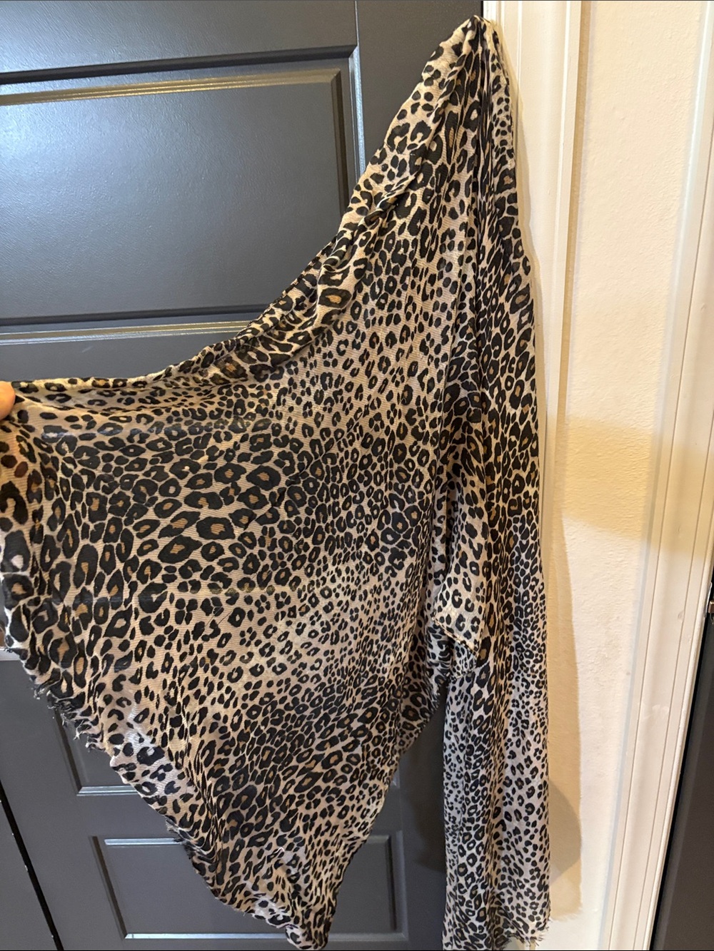 Leopard Print Women's Top - Beige and Black